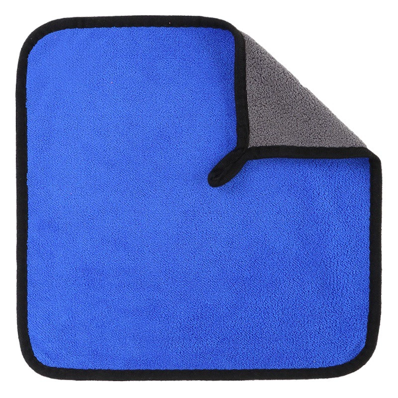Полотенце для чистки автомобиля, двустороннее, утолщенное, из кораллового флиса, впитывающая салфетка для уборки, реклама о чистке, рыбалка, возможность нанесения логотипа.