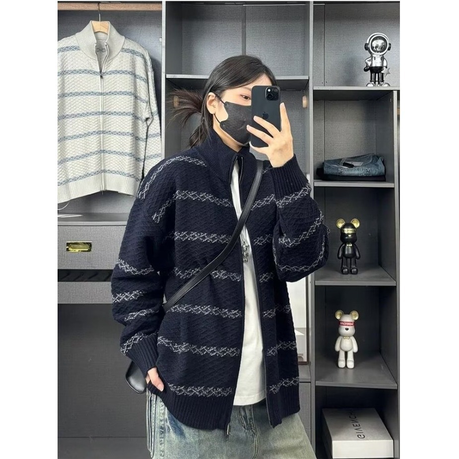 Nuevo estilo japonés otoño-invierno hombre casual universal cuello alto jersey suéter de punto calidad de moda simple moda Harajuku