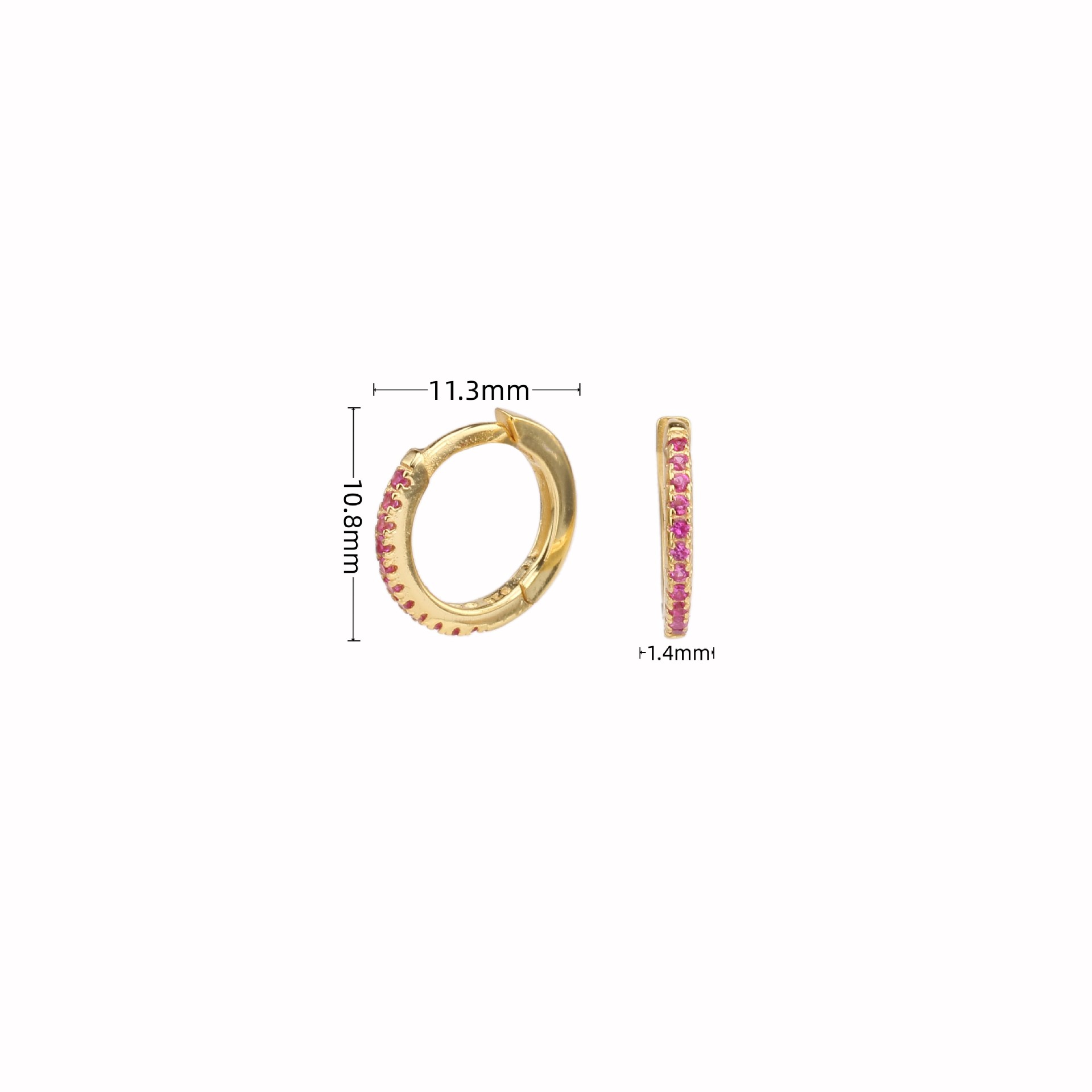 1 Pair Simple Style Circle Sterling Silver Inlay Zircon White Gold Plated Gold Plated Earrings display picture 21