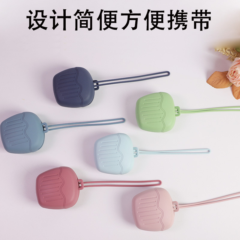 Portable Silicone Nipple Storage Box with Lanyard Nipple Bag Cartoon Ice Cream Silicone Nipple Bag