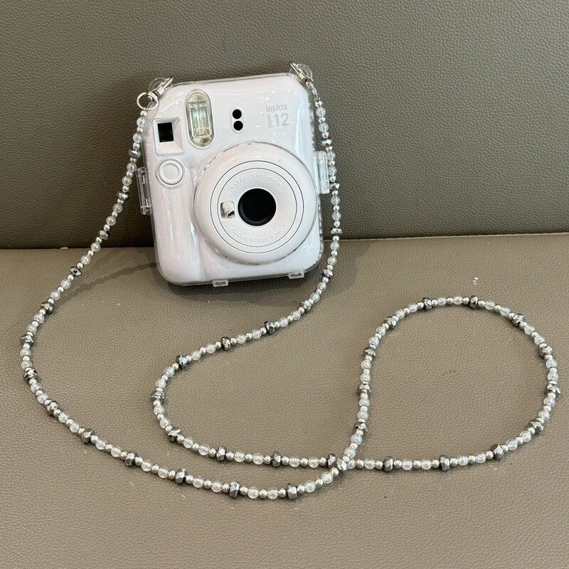 [Mini12 Transparent Case] Instax Crystal Case Polaroid Hard Shell Camera Protective Case Shell Chain Trendy