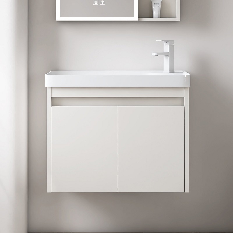 Color crema más profundo espacio gabinete de baño de aluminio tipo pequeño gabinete de lavabo combinado en un lavabo lavabo gabinete lavabo