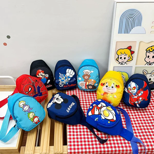 New children's chest bag fashion boys and girls casual messenger bag cartoon cute change shoulder bag trendy cool messenger bag
