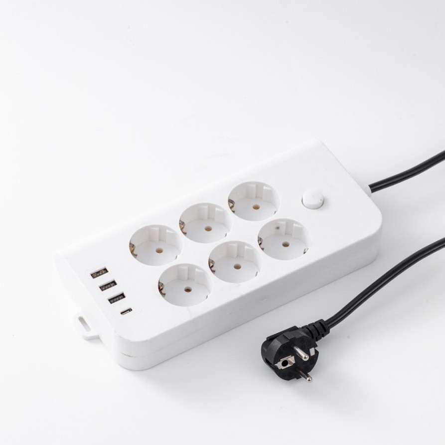 Fábrica directa exportación transfronteriza Euro enchufe USB enchufe tipo-C enchufe 2m 3m placa de conexión de conexión