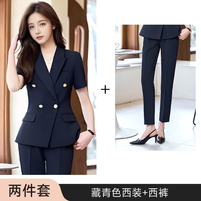灰色西装套装女春夏高端职业医美前台接待工装美容院珠宝店工作服|undefined