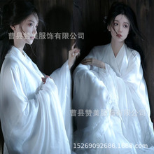 春季新款汉服女晋制清冷系古装白色魏晋风直裾古风交领超仙飘逸裙