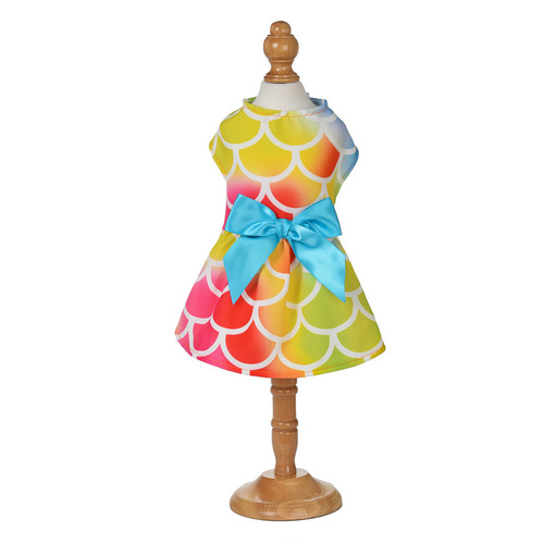  New Dog Clothes Bright Color Skirt Pretty Lady Dress Pet Clothes Bowknot Princess Dress Dog Apparel