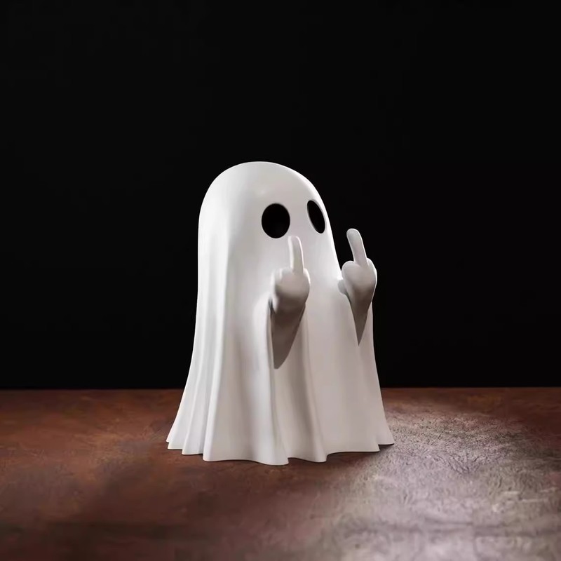 新しいハロウィンかわいいゴーストオーナメントクリエイティブ中指挑発ゴーストデスクトップ装飾友人へのギフトとして|undefined