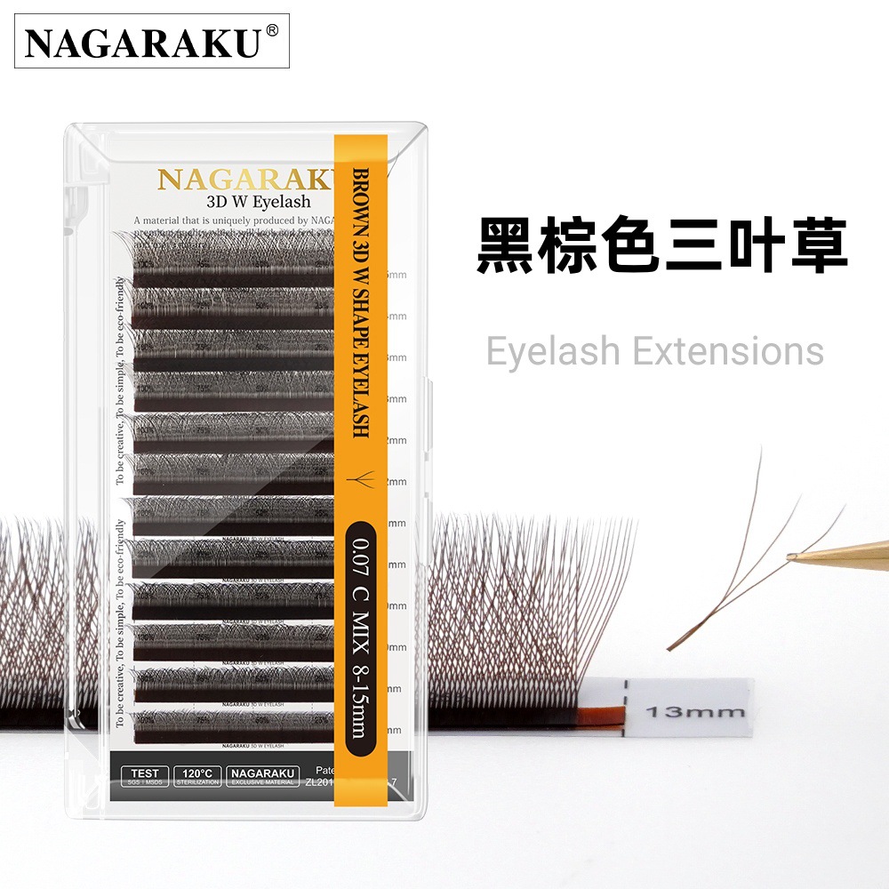 NAGARAKU W tipo caramelo trébol 3D Flor de hadas suave no dispersa raíz yy producto terminado floración injerto pestañas postizas