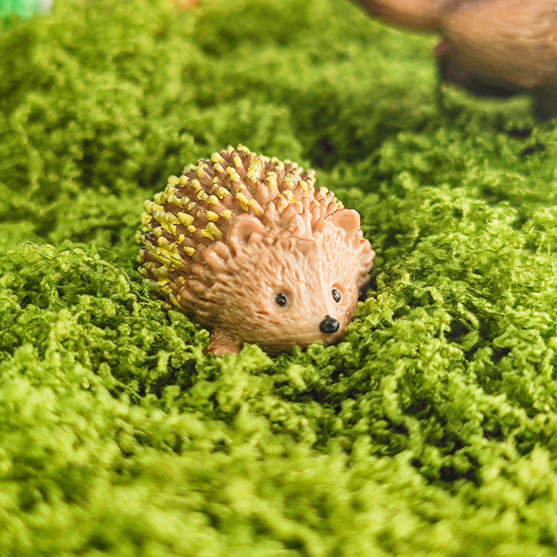 Lindo erizo grande y pequeño simulación animal jardín resina artesanía decoración micro paisaje bricolaje hámster decoración