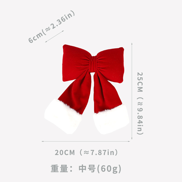 新しいクリスマスの立体植毛蝶結びの大きいサイズの赤いベルベットの蝶結びの結婚祝いのクリスマスの雰囲気の配置|undefined