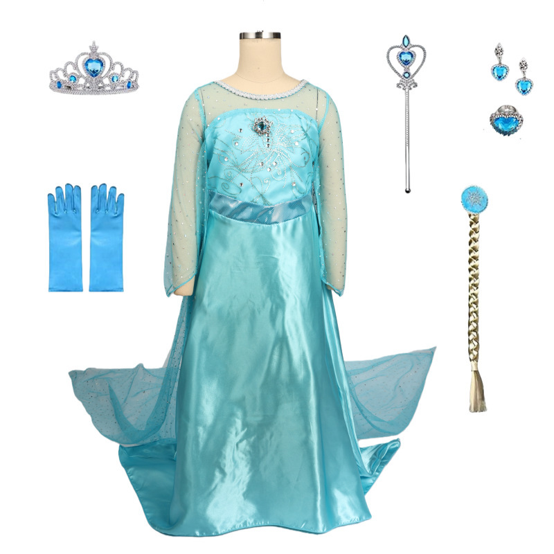 Frozen Elsa Queen Suit Girls Dress Frozen Elsa Princess Dress Birthday Performance Dress