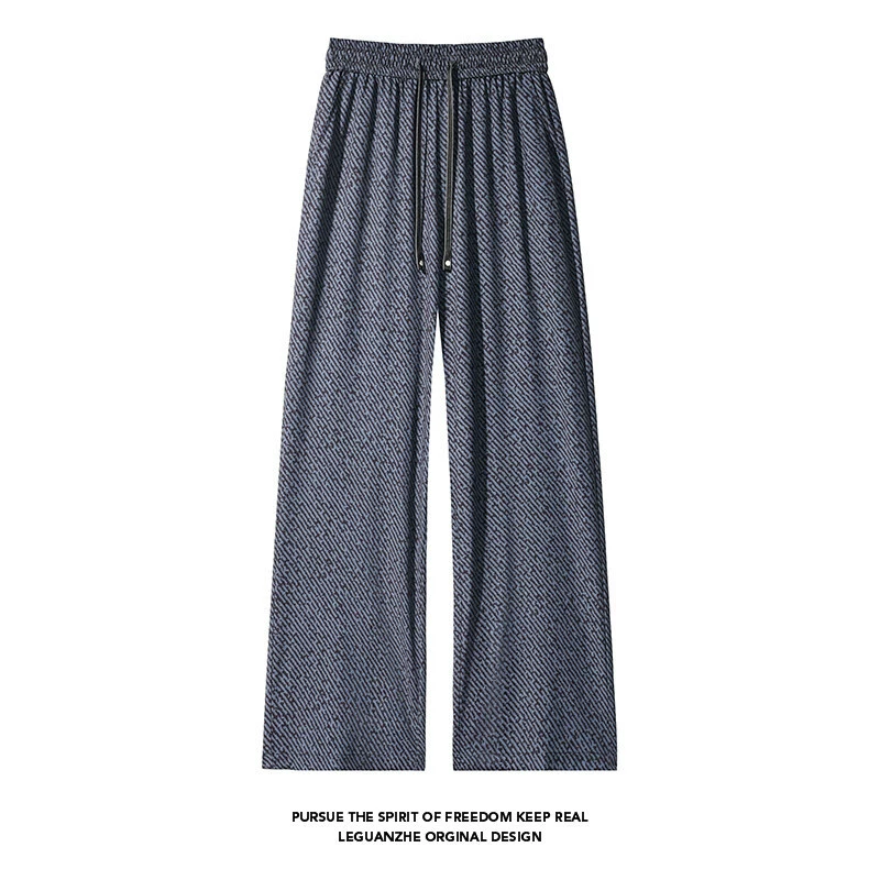 Fashionable demi-season trend trousers for men and women, American style, oversize, loose straight fit