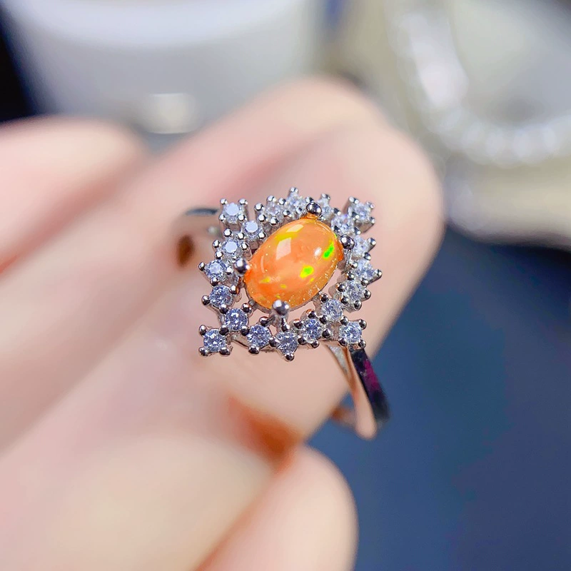 Простое Xiaoqing роскошь DIY Oupao 925 серебро натуральный яйцевидный узор 5*7 мм женское кольцо Лорд