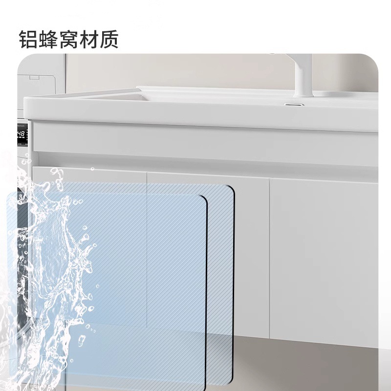 lavabo colgante simple tipo pared balcón armario de lavandería en una parte lavabo con tabla de fricción lavabo cerámica lavabo fregadero