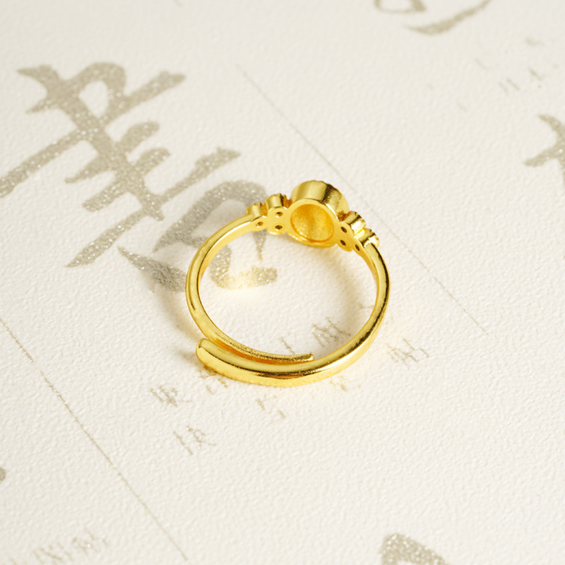 Anillo de palácio chino de estilo retrógrado de Vietnam Sha Jin, lujo ligero y alto grado de suministro de joyería.