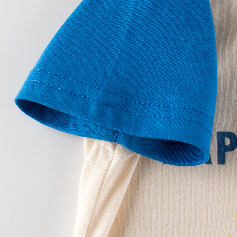 27kids ropa infantil transfronteriza al por mayor 2025 verano nuevo estilo camiseta de manga corta para niños ropa de bebé de primera mano