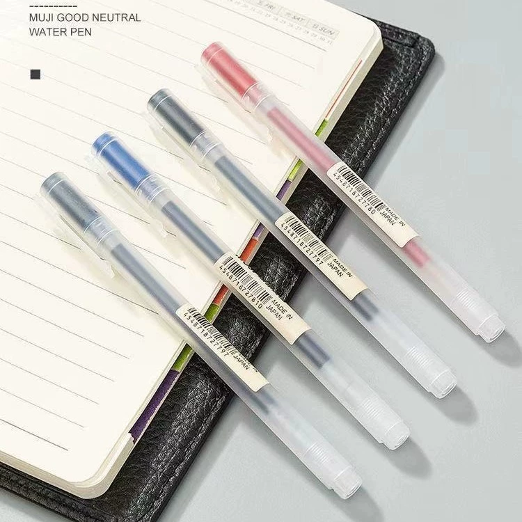 Роллербол гелевая ручка (Muji) 0.38 / 0.5 мм, тонкий кончик, школьные канцелярские товары