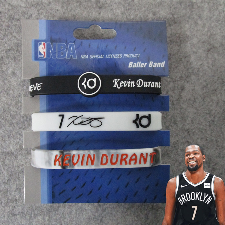 Estrella de baloncesto Kobe James Owen Currillos firma ajustable pulsera mixta blanca de tres piezas para fanáticos