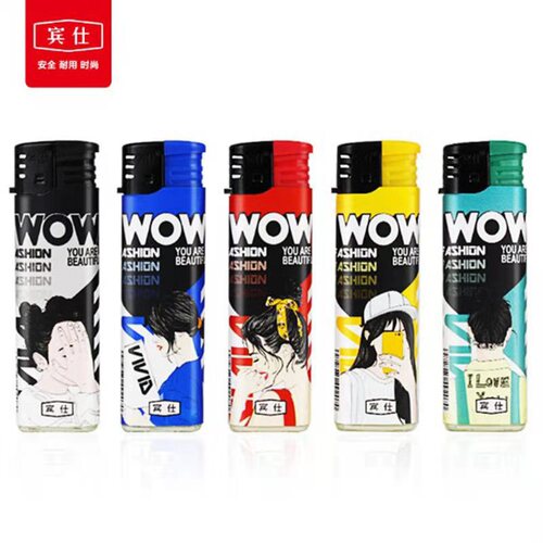 Benshimei Flame Lighter Plastic Thickened Explosion-Proof Rechargeable Stylish Personalized Disposable Electronic Lighter