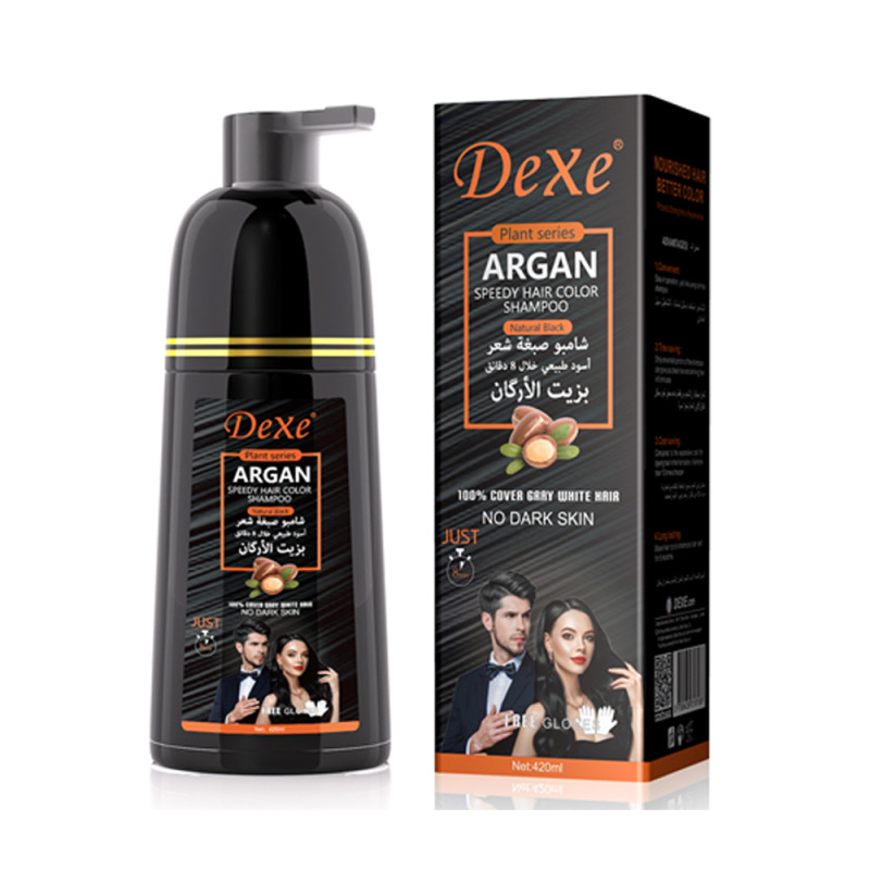 跨境一支黑Balck Hair Dye Shampoo植物染发剂膏梳洗发水染发变黑|undefined