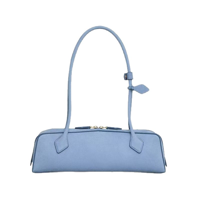 Retro Baguette Underarm Bag Genuine Leather Women's Handbag Casual Commuter Versatile Shoulder Bag - Thumbnail 5