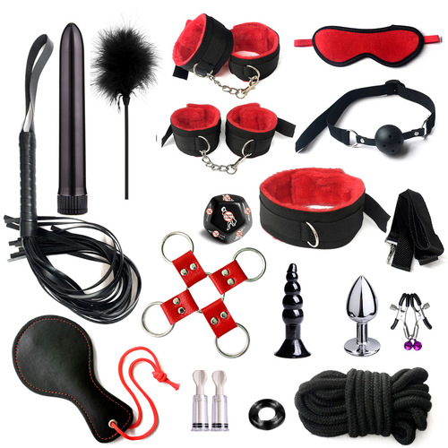 Source manufacturer of BDSM sex products, 35-piece multi-piece suit, webbing straps, cross-border matching anal plugs