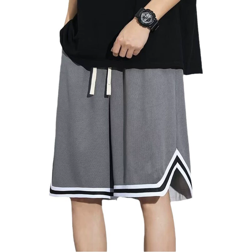 Баскетбольные шорты мужские спортивные американский модный бренд Пятиточечные из ледяного шелка, быстросохнущие свободные шорты для бега для фитнеса, повседневные