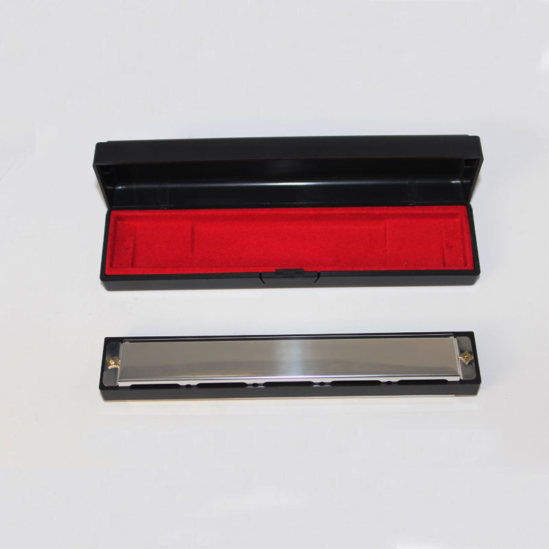 彩色金属24孔双排C调调音口琴演奏级儿童幼教音乐乐器