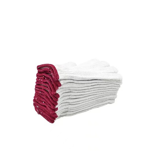 Wholesale labor protection gloves, 600g knitting cotton thread white gloves, workshop anti-cut wear-resistant work protective gloves