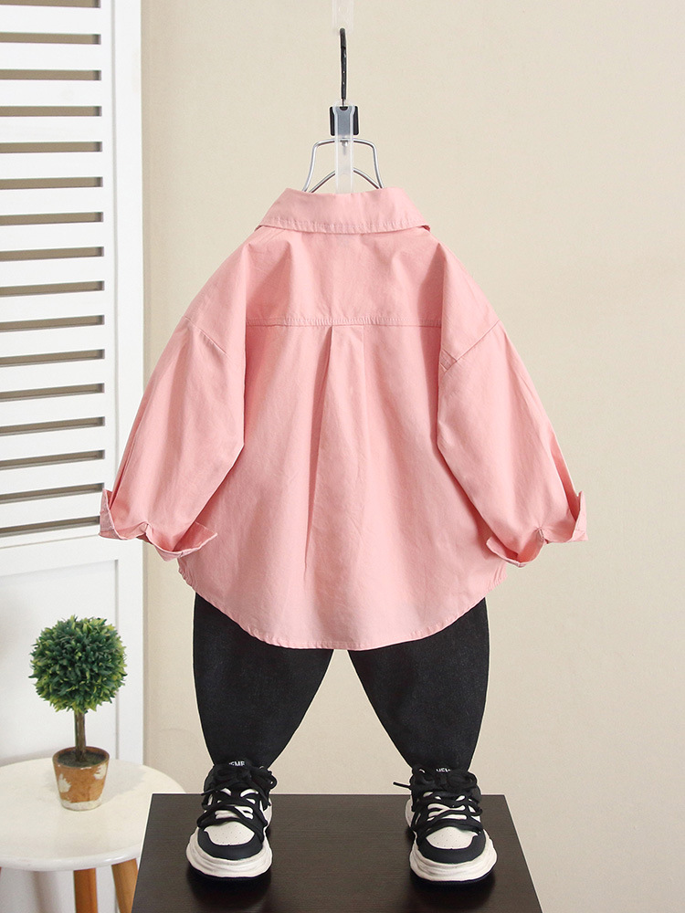 6264 Camisa delgada de otoño para niños Ropa para niños Primavera y otoño Camisa coreana de manga larga 2025 Nueva camisa para bebé