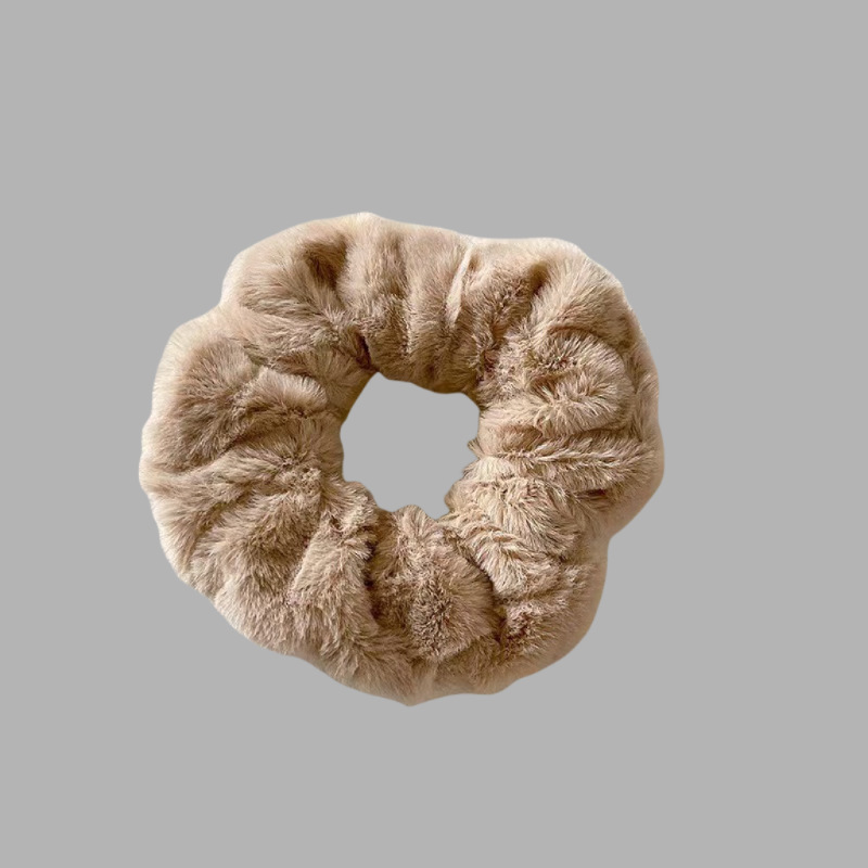 카멜 색상 밍크 퍼 곱창 밴드