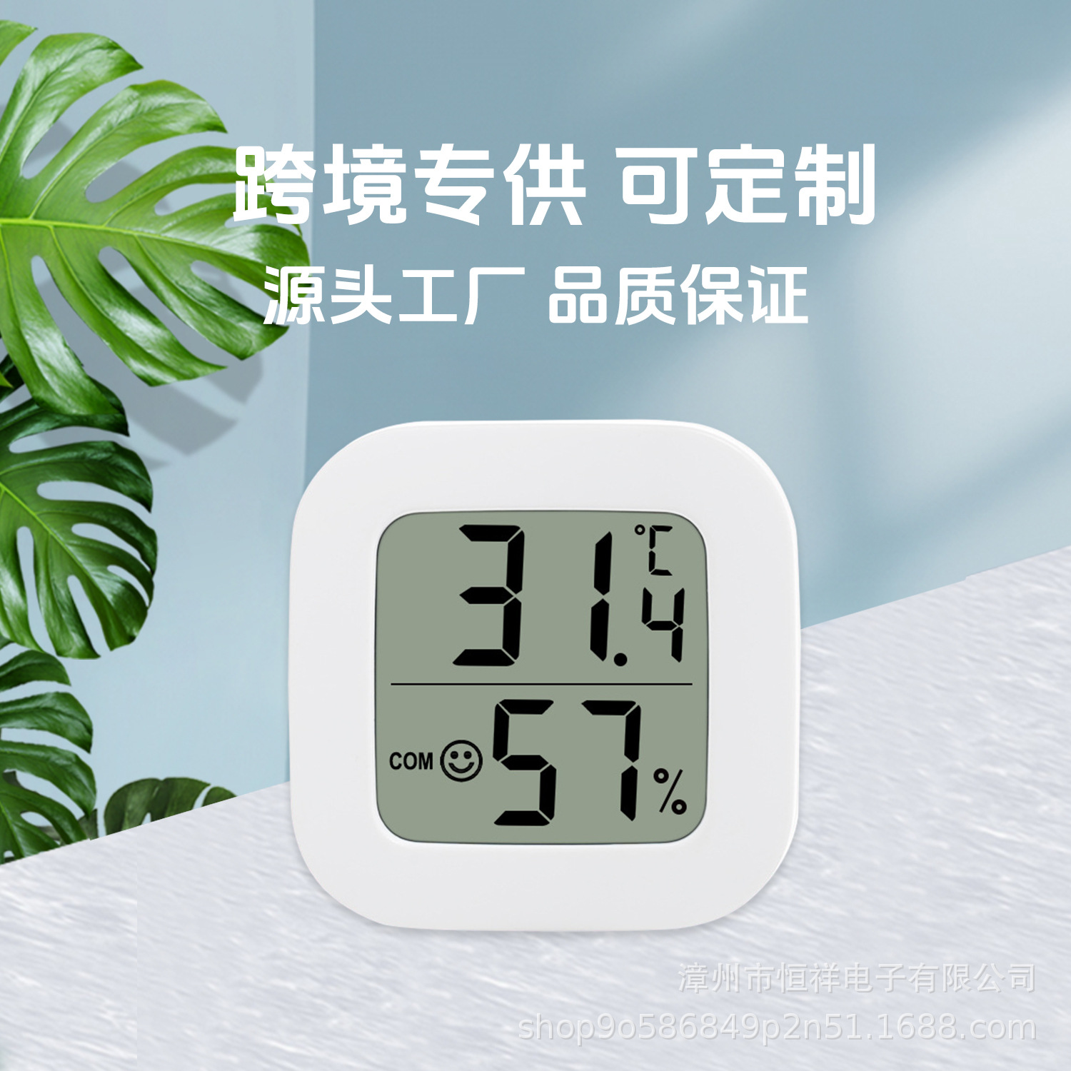 厂家批发跨境爆款迷你液晶电子温湿度计室内家用干湿温湿度带磁吸