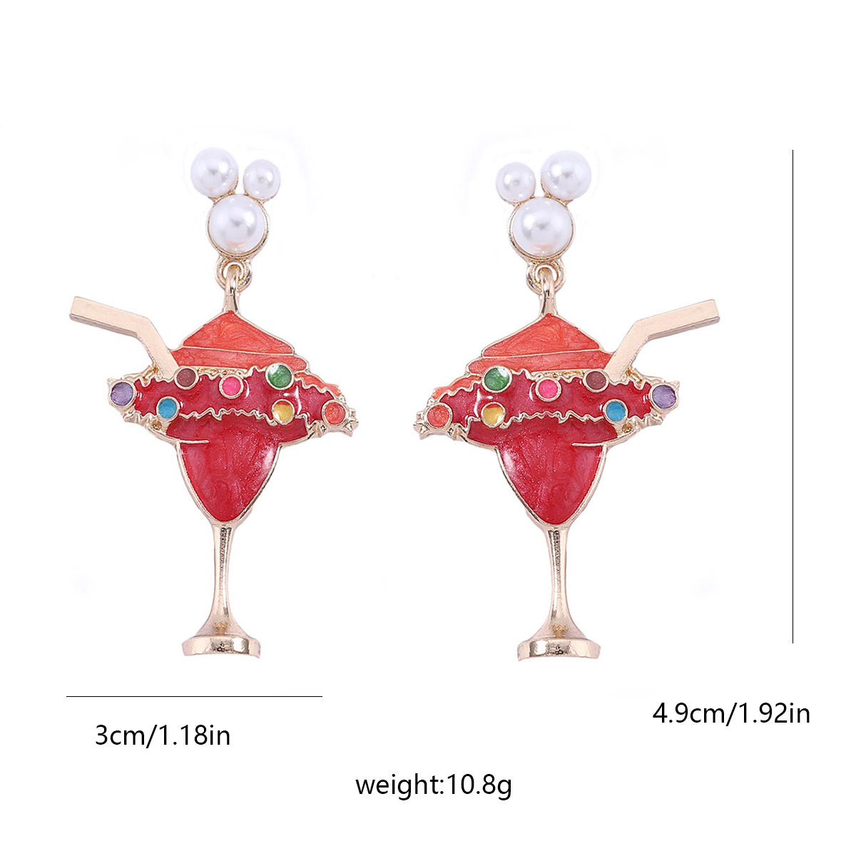 1 Pair Cartoon Style Ice Cream Enamel Zinc Alloy Earrings display picture 1