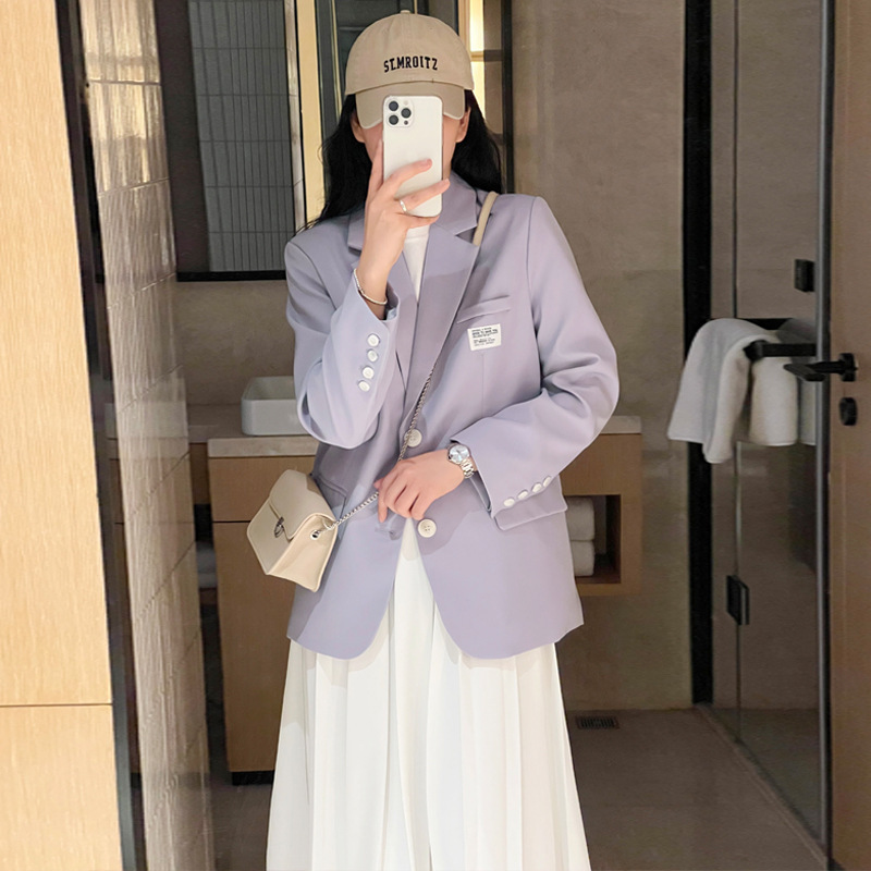 XZ130B-Suit Jacket Women's plus size Women's Suit Chubby MM200 Jin Purple Labeling Loose Suit