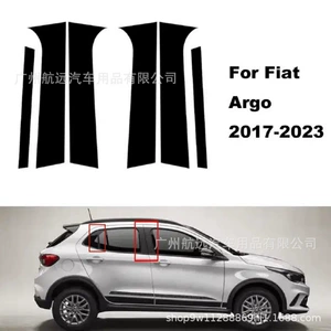 Fiat Argo (2017-2023) pəncərə trim modifikasiyası, qara güzgü PC mərkəzi sütun stikerləri