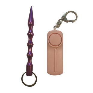 Cross-border personal alarm ABS material pull ring women's anti-wolf artifact led light self-defense keychain alarm