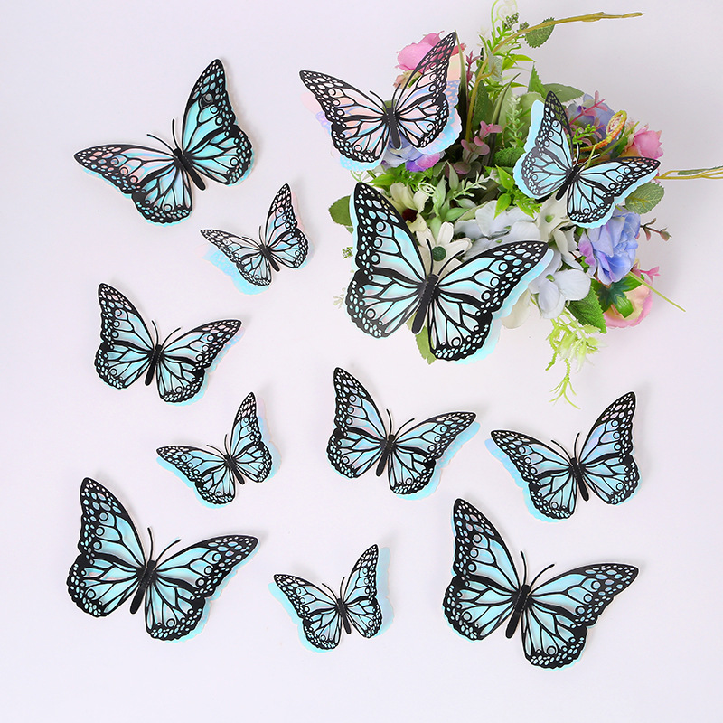 3d Decorative Hollow Butterfly Wall Stickers Double Layer Metal_voghion.com