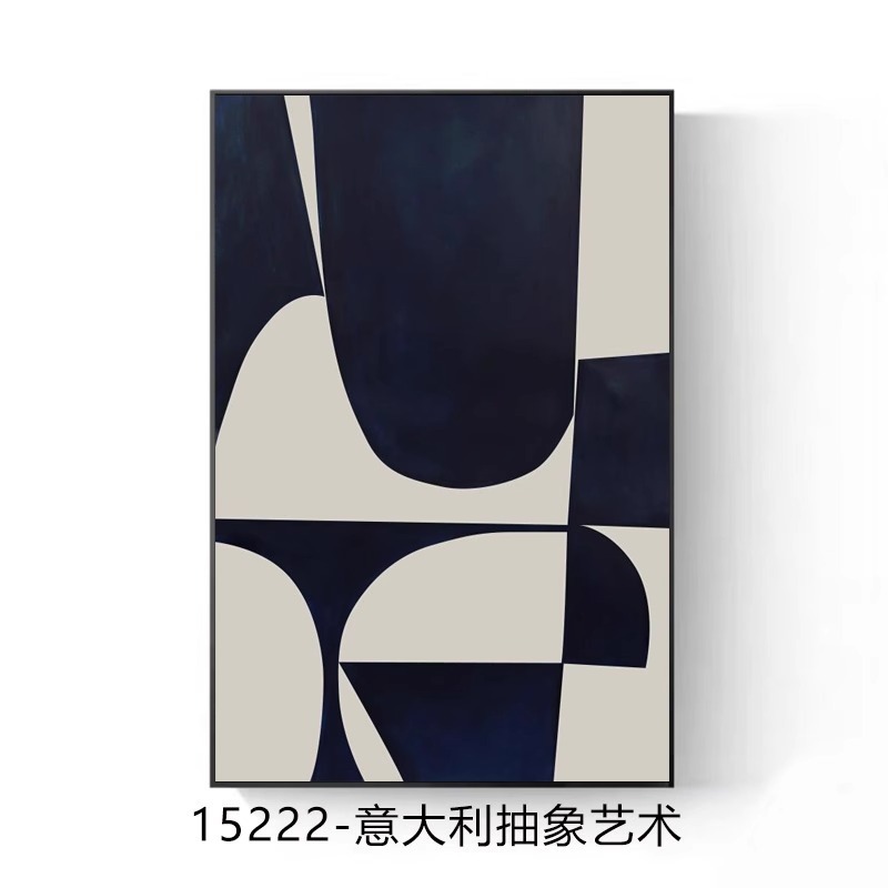 极简黑白灰客厅装饰画高级感铝合金框抽象挂画落地画玄关沙发壁画|undefined