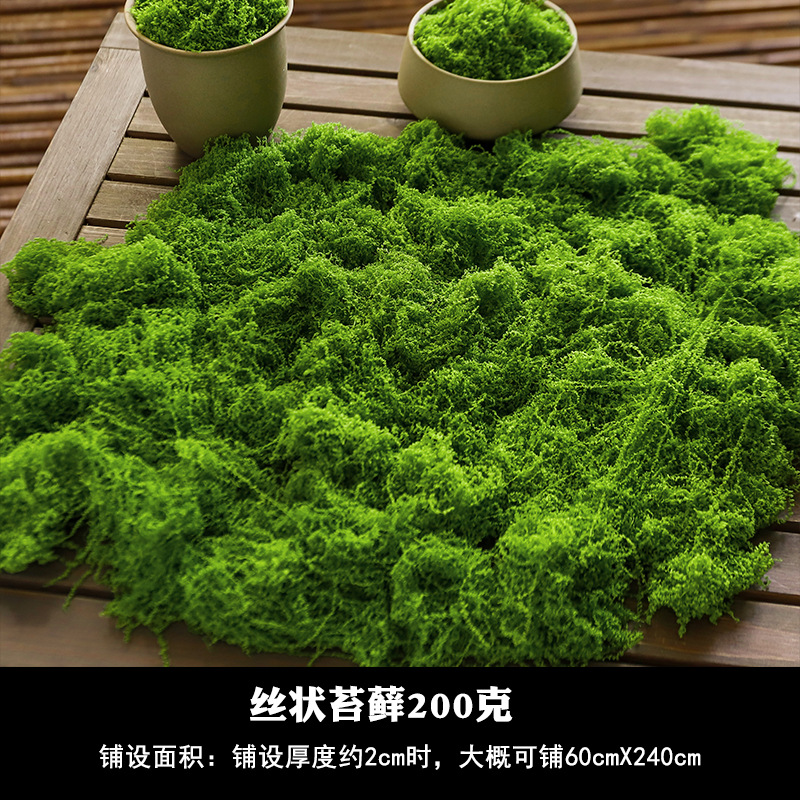 Simulación de musgo artificial de fibra de tela de peluche Micropisaje Disposición ornamental Césped bonsai maceta decoración paisajística