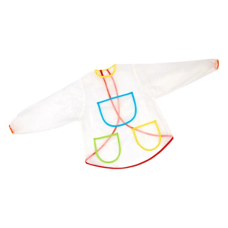 Детская одежда на складе оптовая продажа еды, переодевание фартук с художественной росписью, анти-грязная прозрачная обложка с длинными рукавами