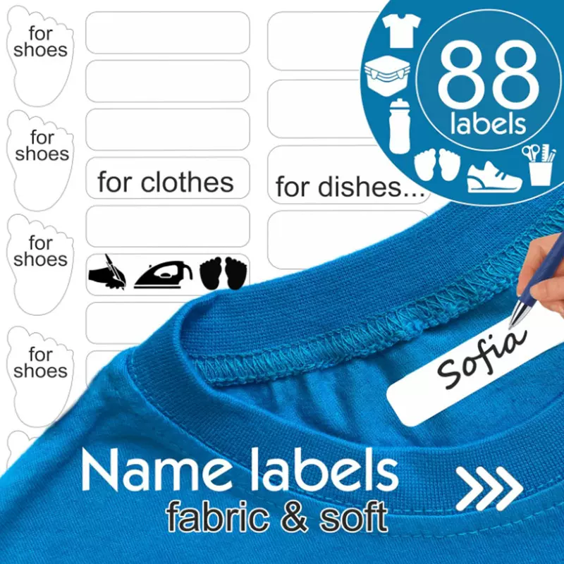 织物标签的衣服可洗熨烫日托标签标签衣服孩子防水姓名标签