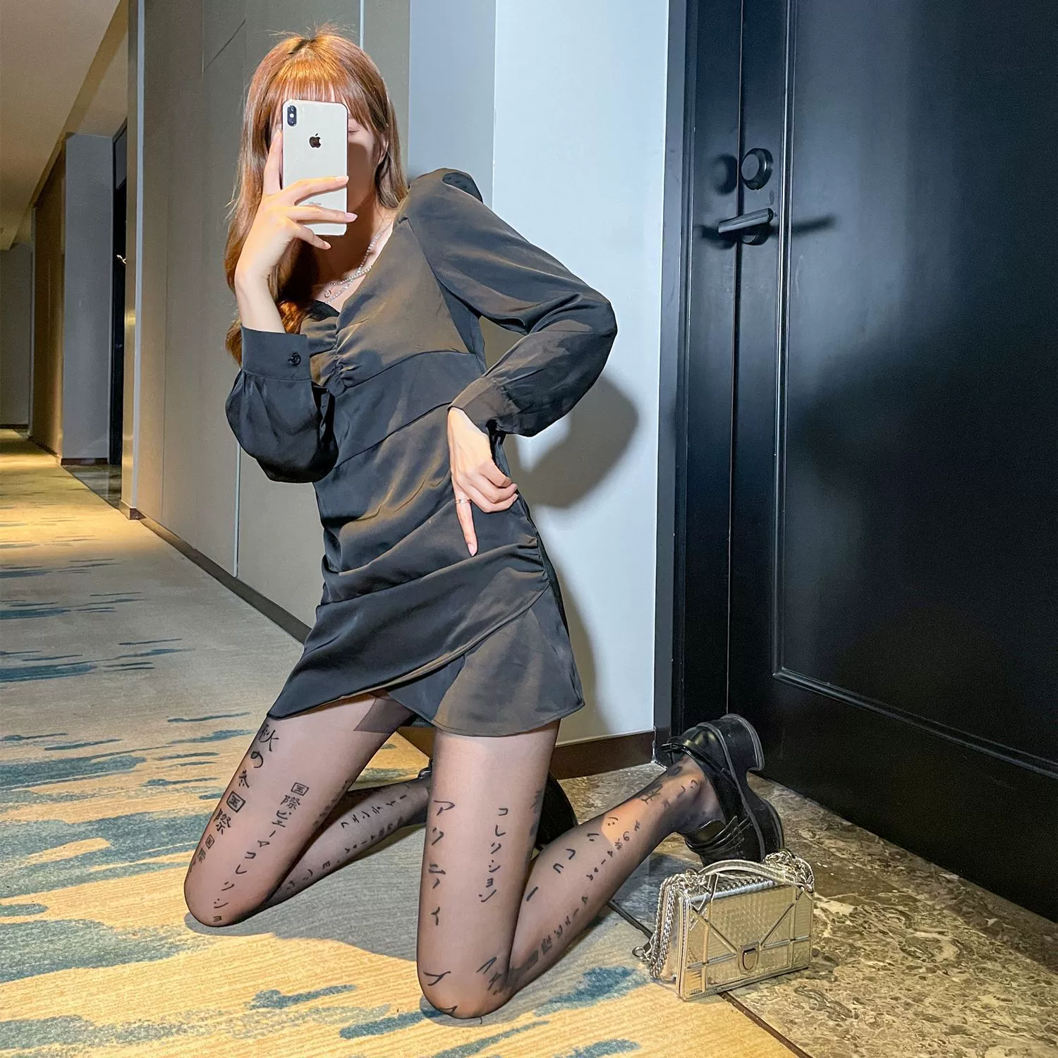 Trend velvet fashionable tights, socks, thin weaving, internet celebrity, city style -> Трендовые бархатные колготки, носки, тонкая вязь, интернет-знаменитость, городской стиль