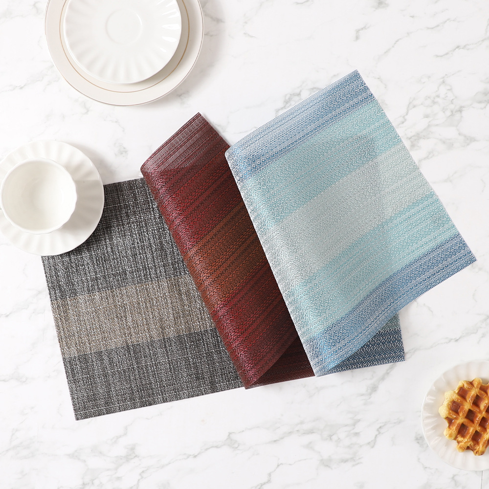 Almohadilla de aislamiento térmico de mesa de comedor a rayas de venta caliente clásica Almohadilla decorativa de aislamiento térmico de escritorio de estilo ins americano de alta gama