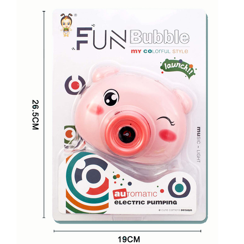 Nuevos niños de deportes al aire libre ocio dibujos animados luz música burbuja máquina juguete conejo burbuja Cámara comercio exterior