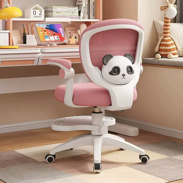 Study Chair for Correcting Sitting Posture, Adjustable Writing Chair, Computer Chair, Desk Chair for Homework, Long-Sitting Chair, Cream Style