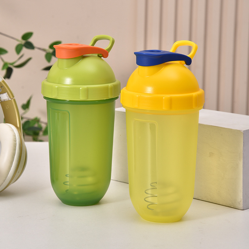 Taza batidora de plátano, proteína en polvo, deportes de fitness, taza de batido, batidora, taza de agua de plástico portátil de gran capacidad con escala