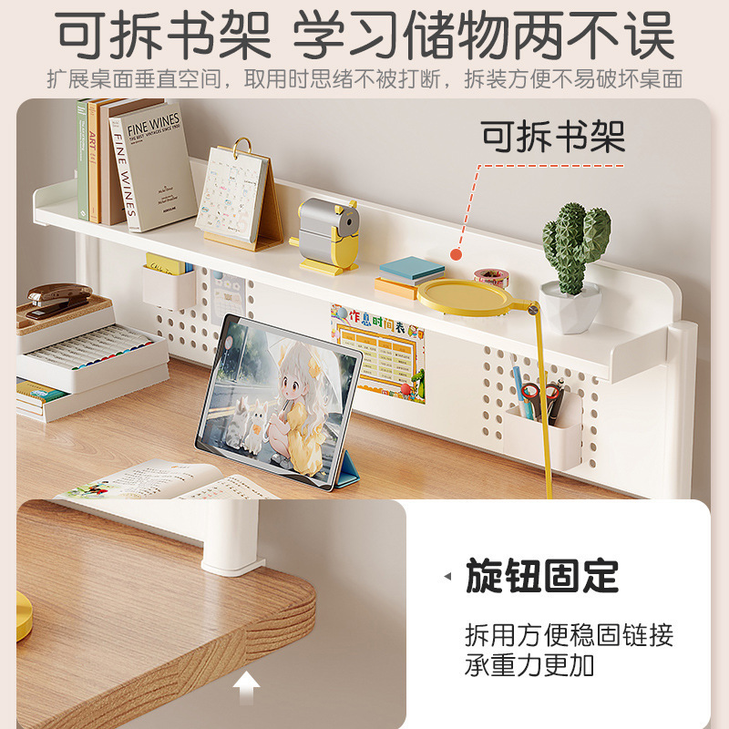 Escritorio de estudio, escritorio para niños, escritorio doble de madera maciza, escritorio para tareas domésticas para estudiantes de primaria, escritorio para computadora, escritorio elevable