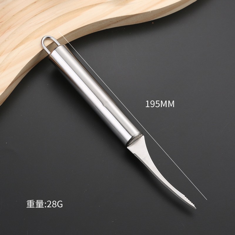 Línea de camarones de acero inoxidable 430 cuchillo marisco olla caliente cocina especial línea de camarones de acero inoxidable camarones peeling artefacto