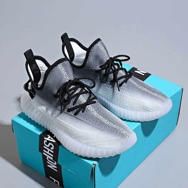 Градиентная мужская обувь летающая спортивная обувь 2024 новая корейская летняя сетевая обувь универсальная повседневная дышащая обувь